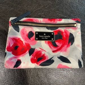 Kate Spade Rose Floral, Zip Pouch, Wallet, Bag